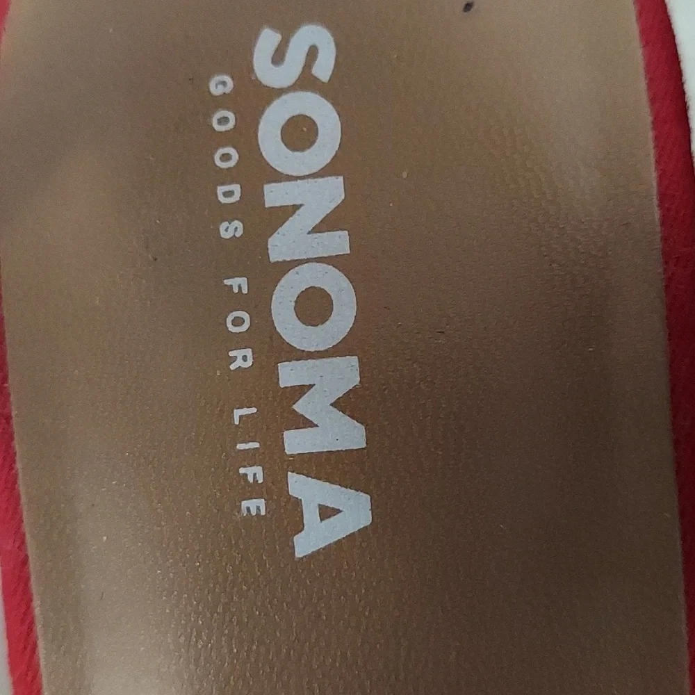 Macrame Style Platform Wedge Heels -Red Size 6.5 - Picture 2 of 6